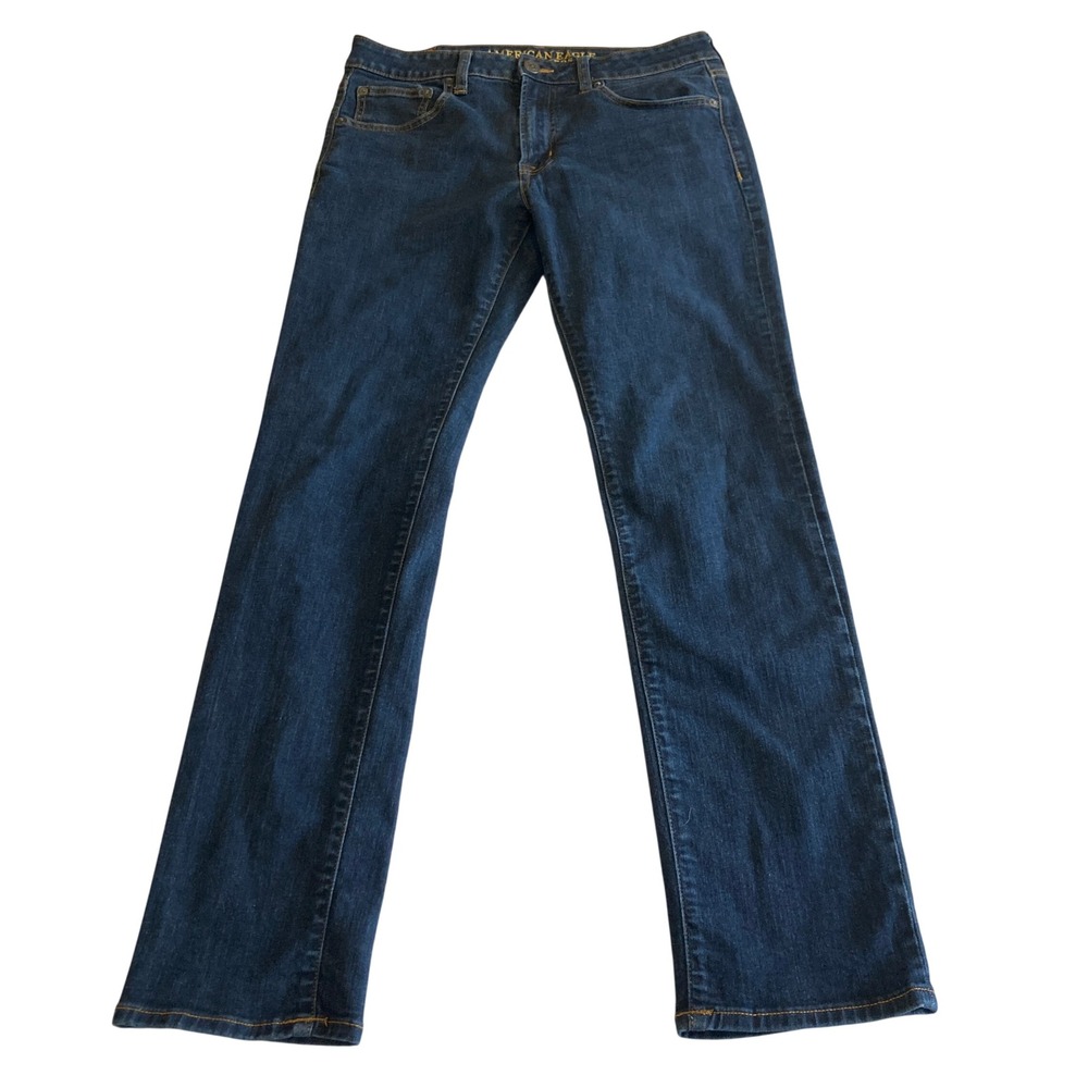 American Eagle Jeans Mens 34x34 (Fit 32x31) Slim Straight Extreme Flex Dark Wash